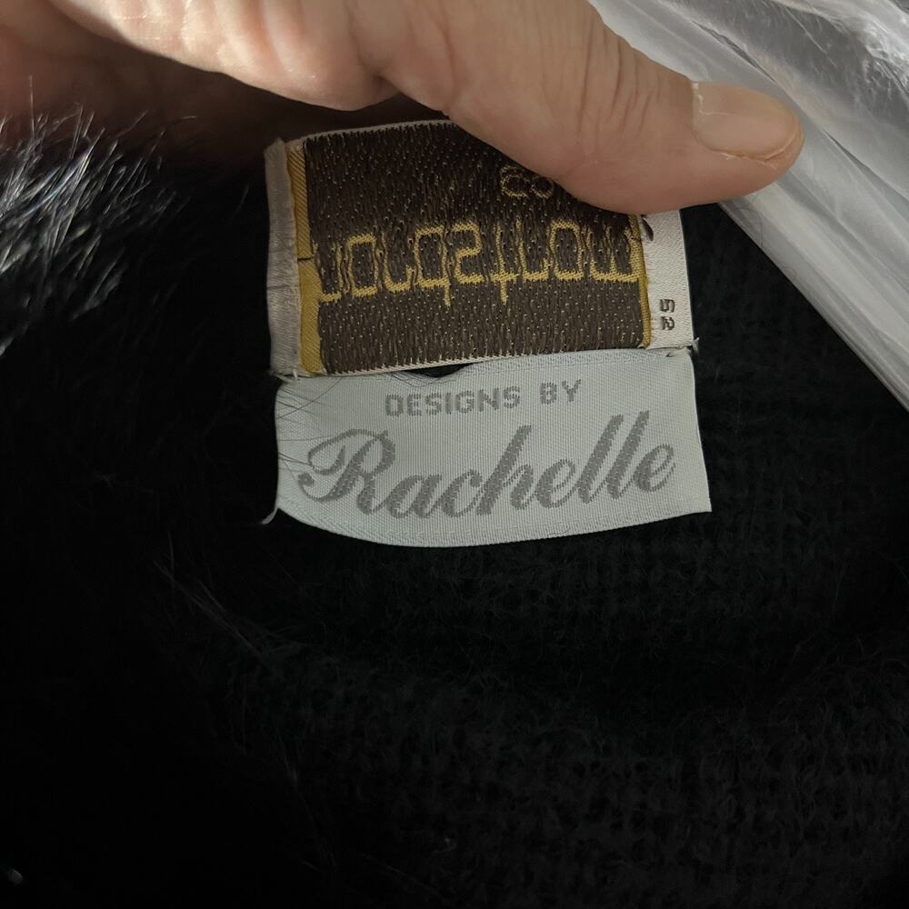 Nordstrom Gallery Designs By Rachelle Mohair Sweater Jacket Fox Fur Trim Size M - Picture 5 of 11